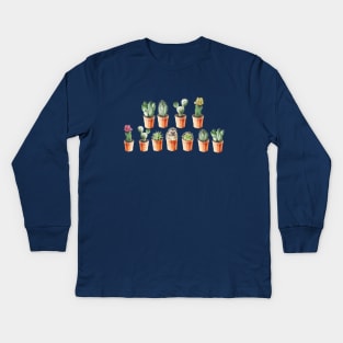 Cactus and friends Kids Long Sleeve T-Shirt